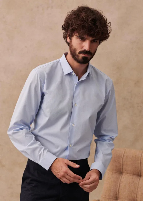 Chemise Allen Popeline - Fil à Fil Bleu — image 4