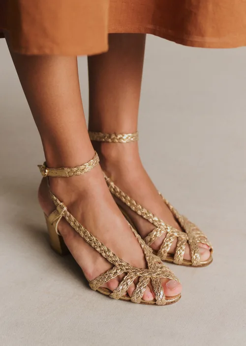 Sandales Natacha - Doré Lisse Tressé — image 6