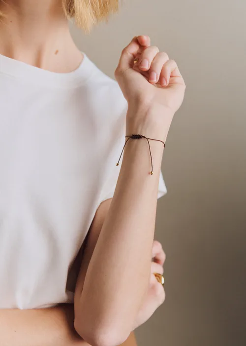 Bracelet Cléo - Chocolat - Lettre L — image 5