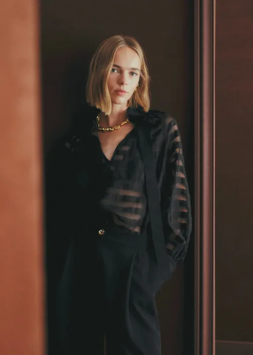 Chemise Hillis - Rayures Transparentes Noir
