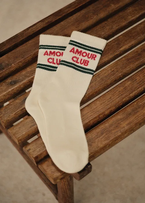 Chaussettes Amour Club - Écru