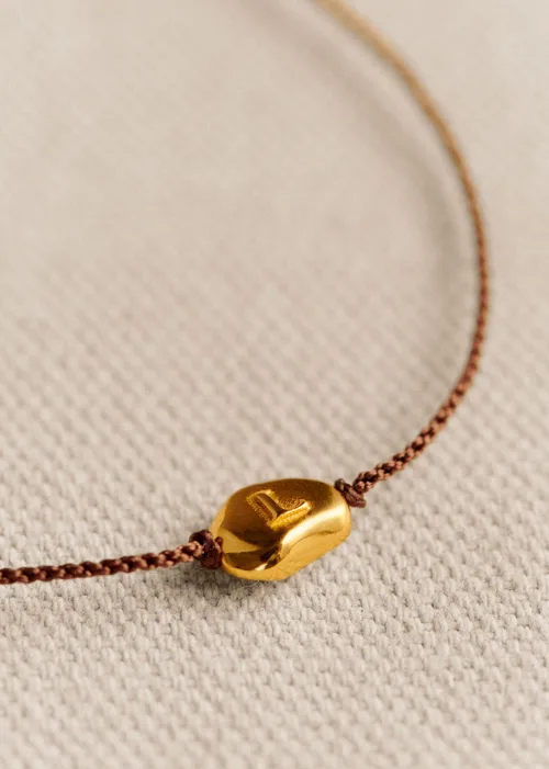Bracelet Cléo - Chocolat - Lettre L — image 3