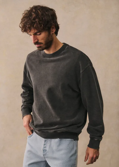 Sweatshirt Boxy - Noir Délavé