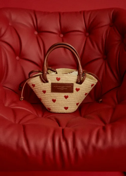 Panier Mini Justine - Raphia Broderie Coeur — image 4