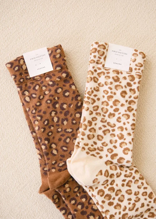 Chaussettes léopard - Léopard Crème — image 3