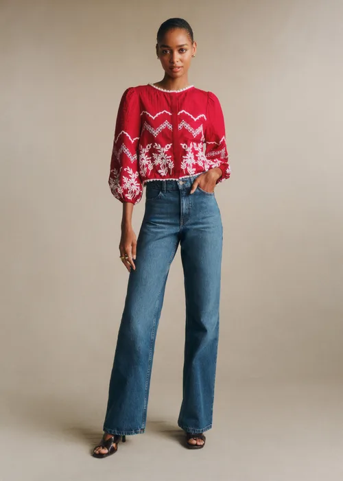 Chemise Eneala - Crème Fond Framboise — image 3