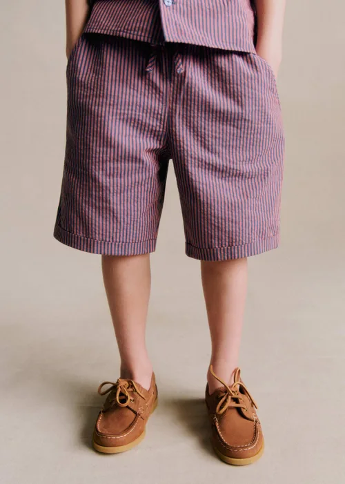 Short Harty - Rayure Rose Marine