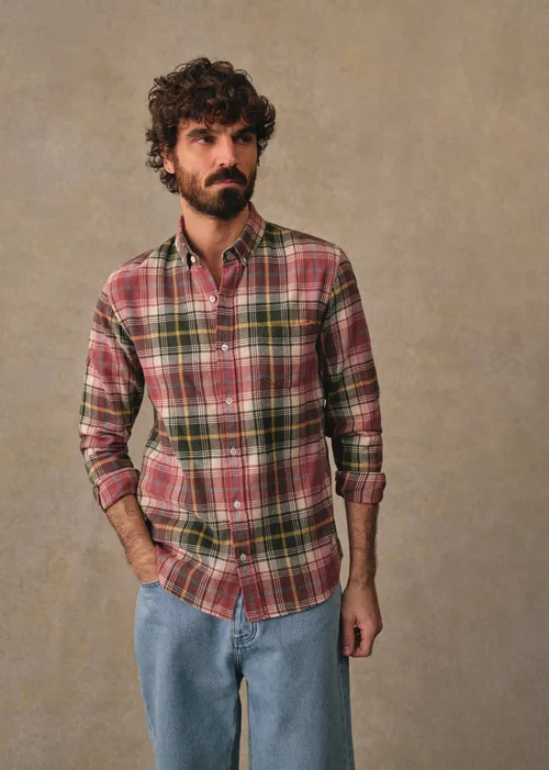 Chemise Charlie Flanelle Carreaux - Vert / Rose Foncé — image 5