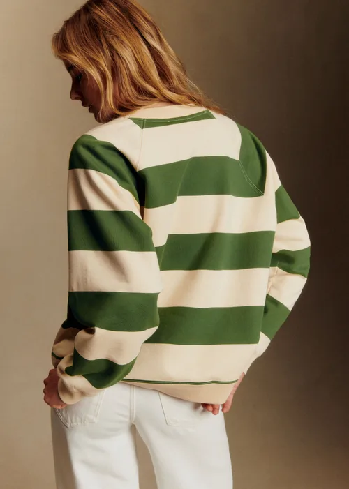 Sweat-Shirt Café De Paris Brodé - Crème / Vert — image 4