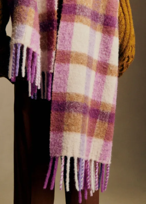 Echarpe Louise - Violet Fuchsia Ecru - Création Rose — image 3