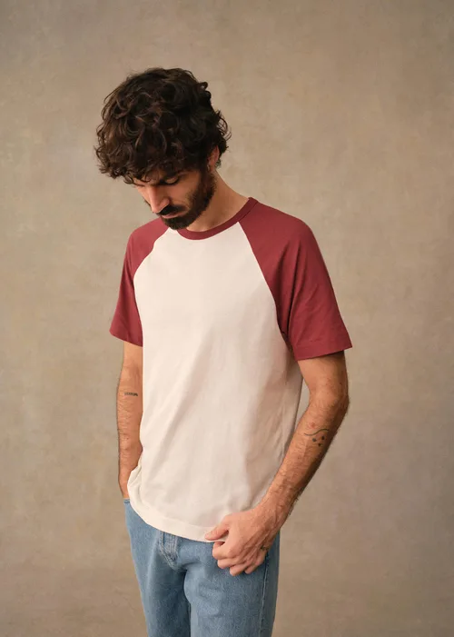 T-Shirt Anthony - Écru / Rouge Foncé — image 6