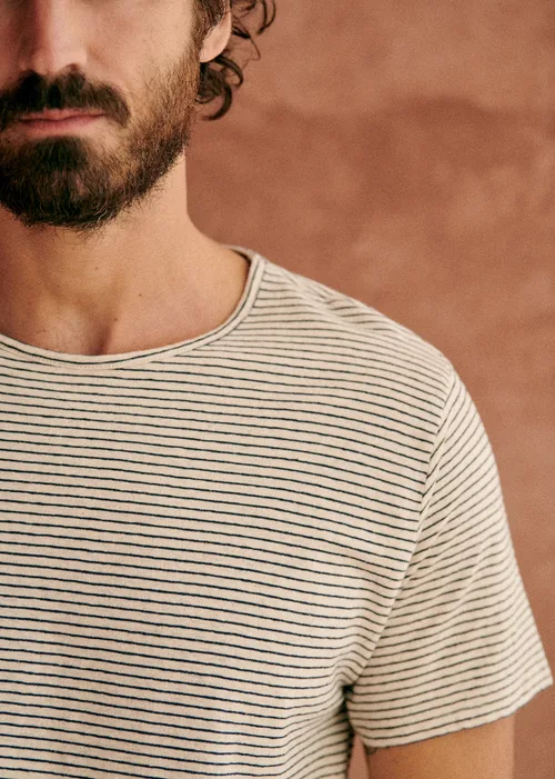 T-Shirt Martin - Écru Rayures Marine — image 4