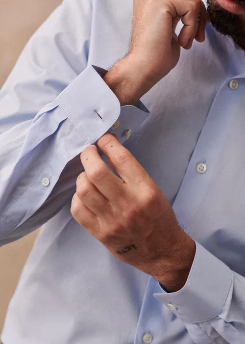 Chemise Allen Popeline - Fil à Fil Bleu — image 2