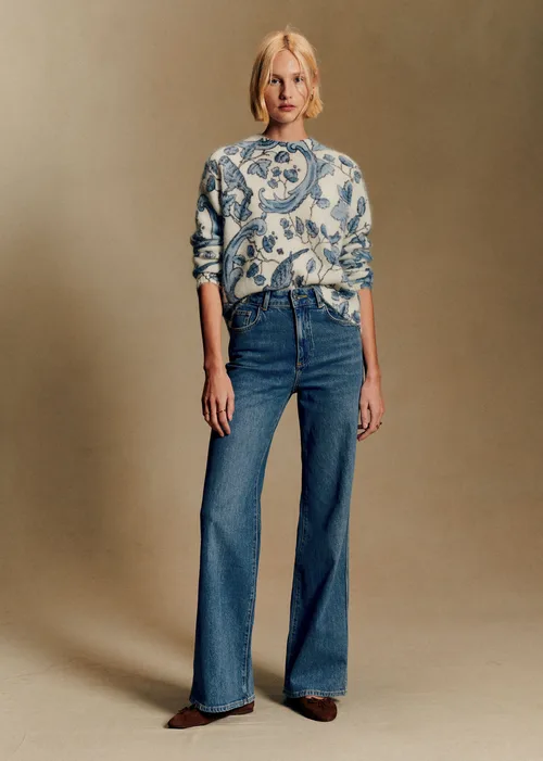 Pull Thibault - Sézane x Antoinette Poisson - Imprimé Oiseaux Bleus — image 4