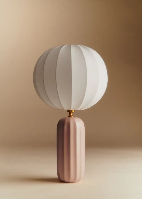 Lampe Traviata - Rose - Abat-jour Sonate - Écru
