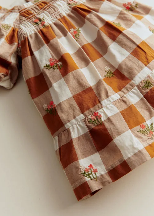 Robe Lucinda - Maxi Vichy Caramel / Ecru — image 3
