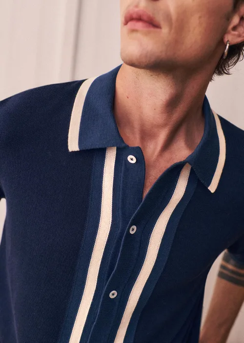 Chemise Maille Mateo - Marine / Ecru — image 7