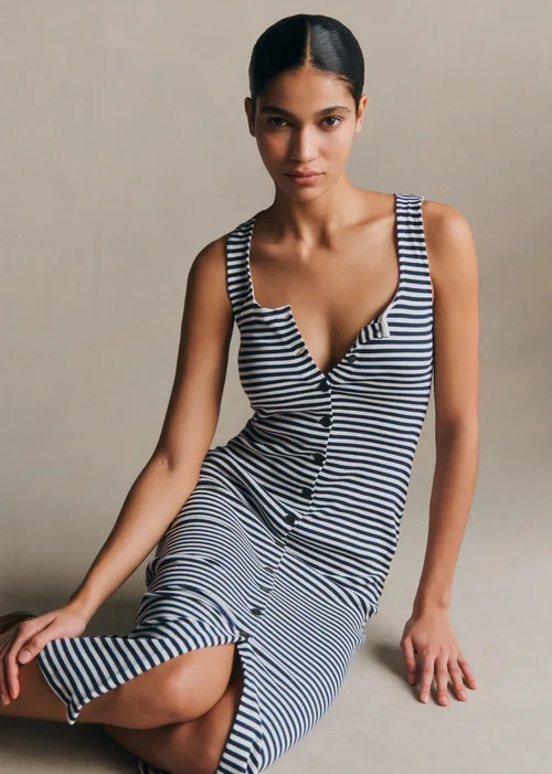 Robe Fabiola - Écru / Marine