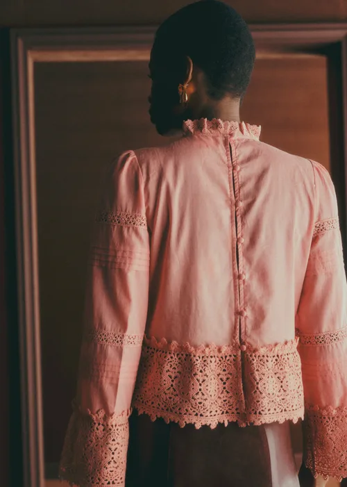 Blouse Tomoe - Dentelle Bois De Rose — image 4