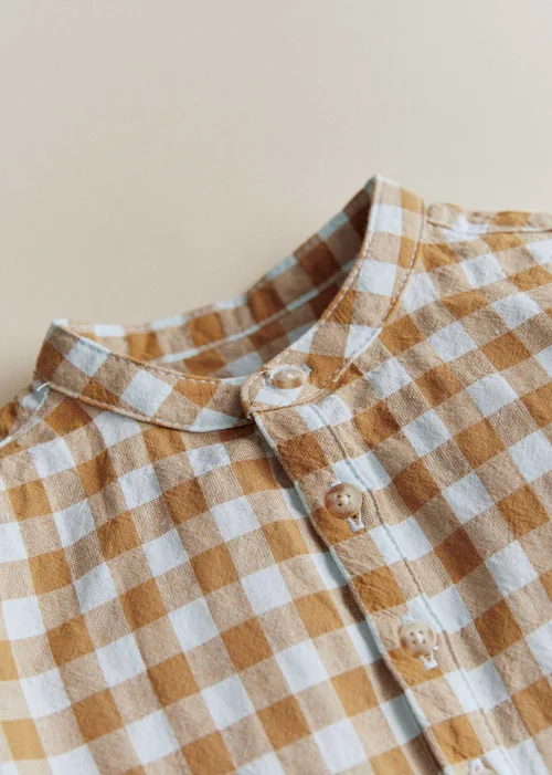 Chemise Sacha - Vichy Gaufré Bleu Caramel — image 3