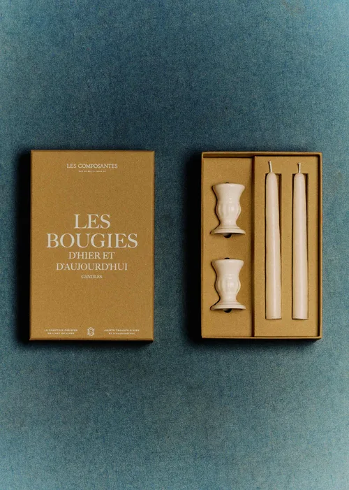 Coffret Bougeoirs Piano et Chandelles - Petit Modèle - Ecru — image 2