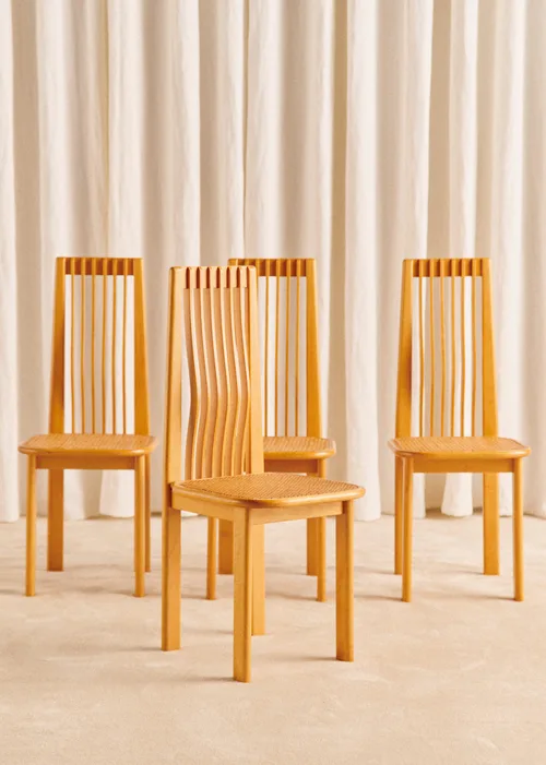 Lot de 4 chaises italiennes années 70 - Cannage — image 2