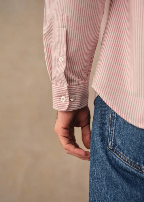 Chemise Charlie Oxford - Rayures Rouge / Blanc — image 5