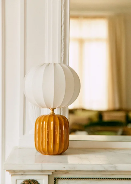 Lampe Traviata petit modèle - Caramel - Abat-jour Sonate - Écru — image 3