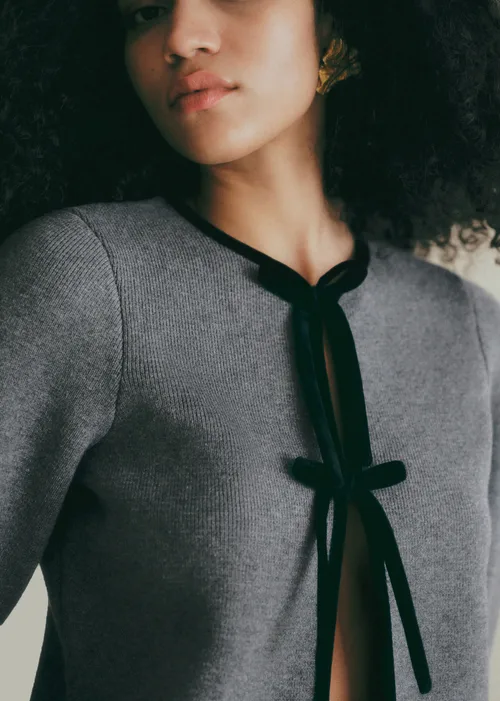 Gilet Susie - Gris détails noir — image 3