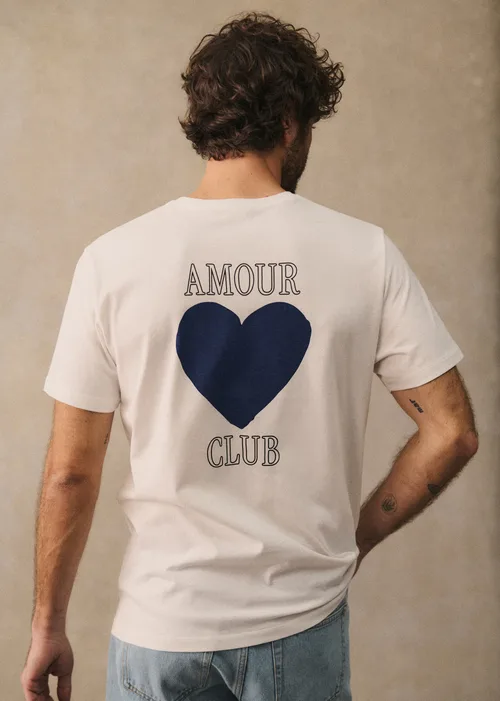T-Shirt Coeur Amour Club - Blanc / Marine — image 4