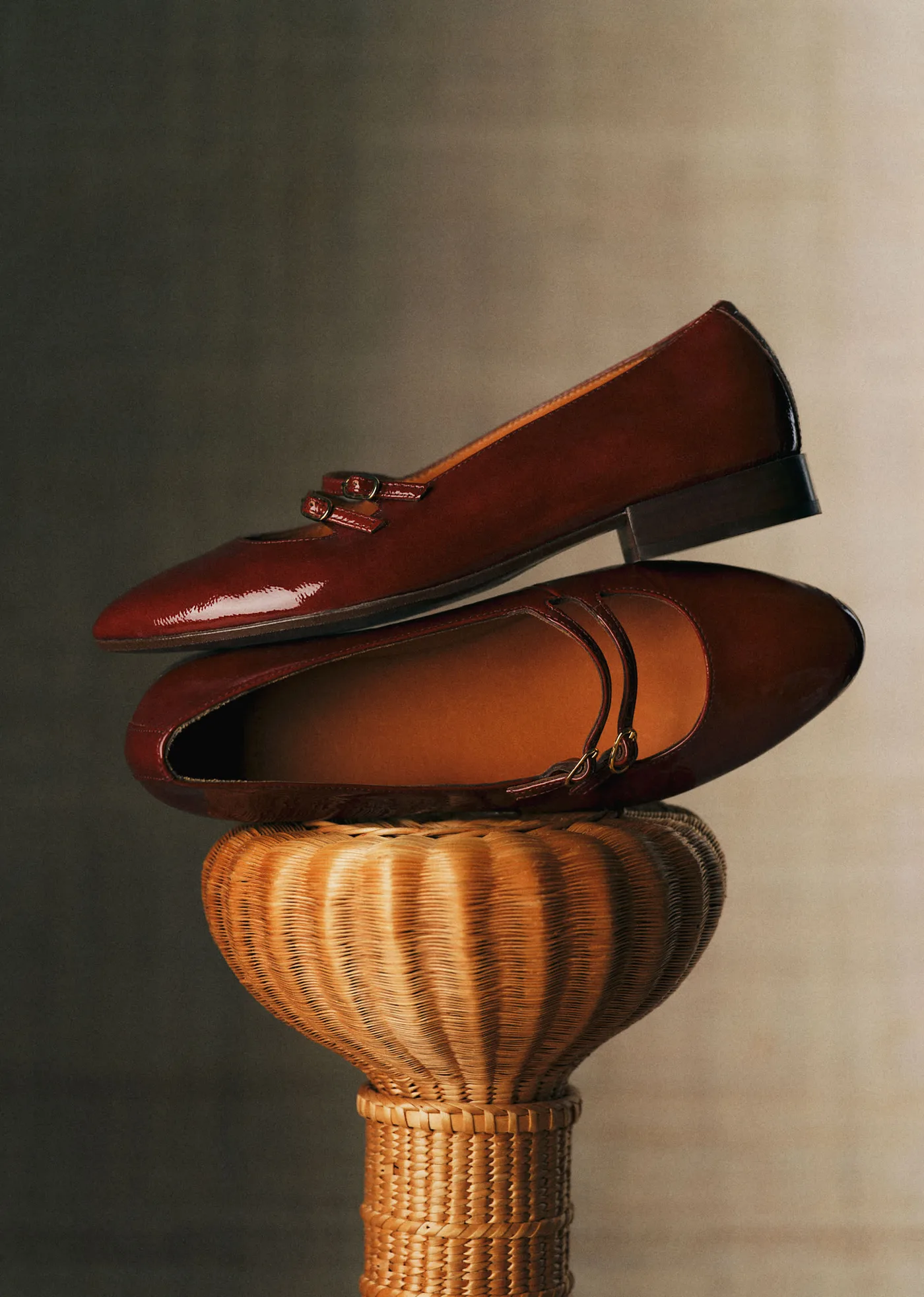 Ballerines Low Ninon - Acajou Vernis