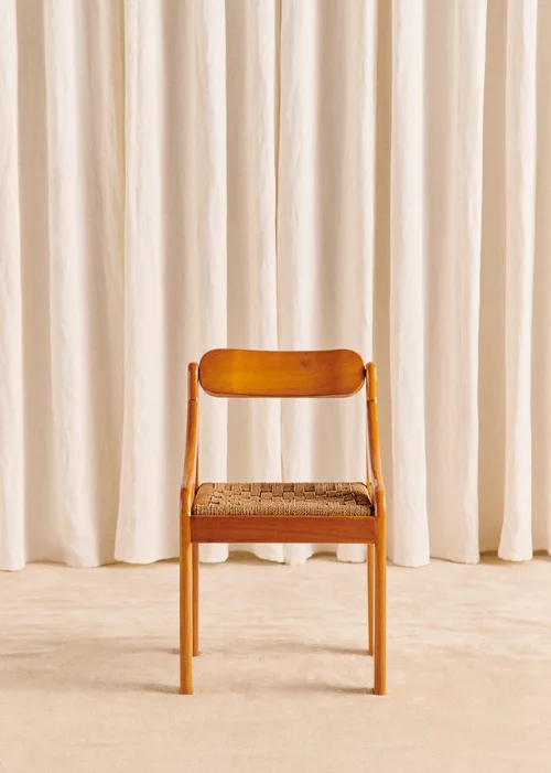 Chaise vintage avec assise en corde - Bois