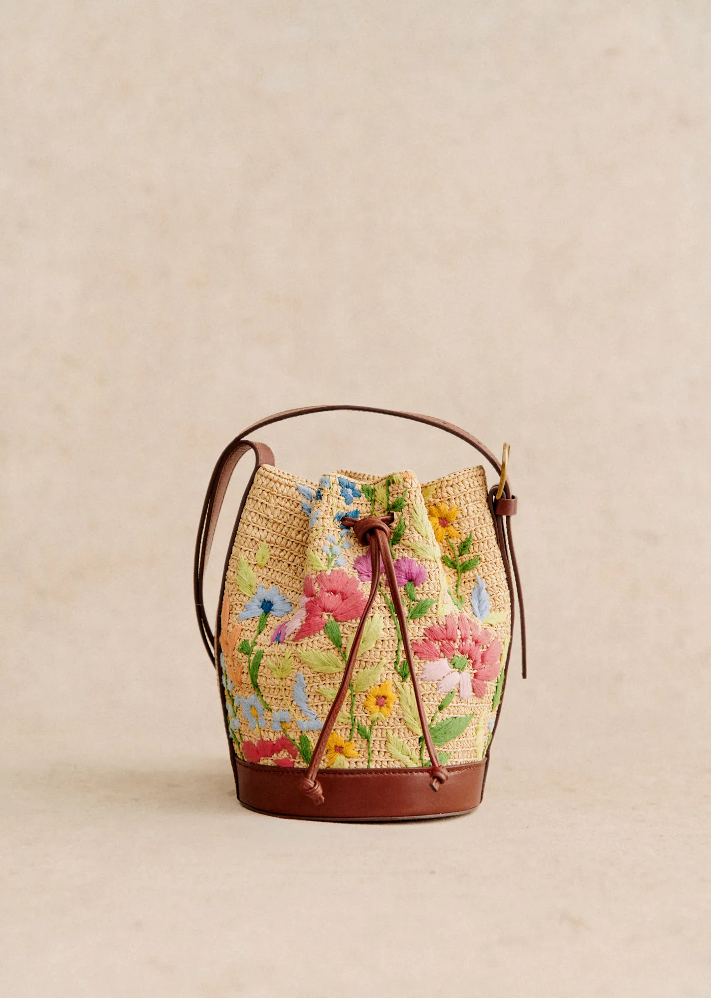 Bourse Mini Farrow - Raphia Broderie Fleurs Multico