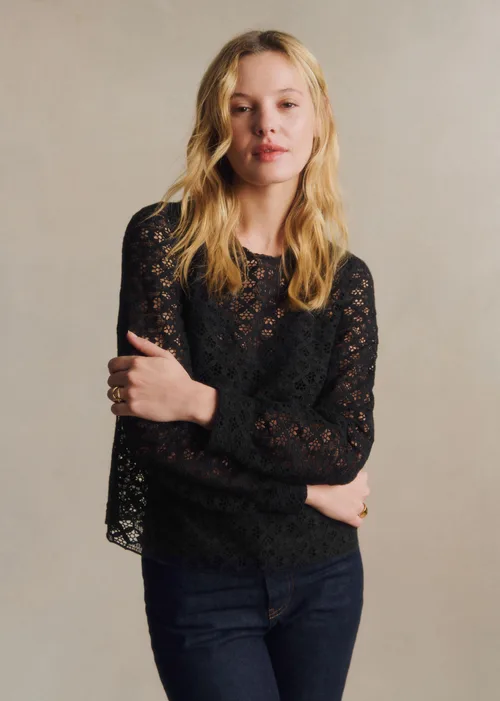 Blouse Jesse - Guipure Unie Noir — image 3