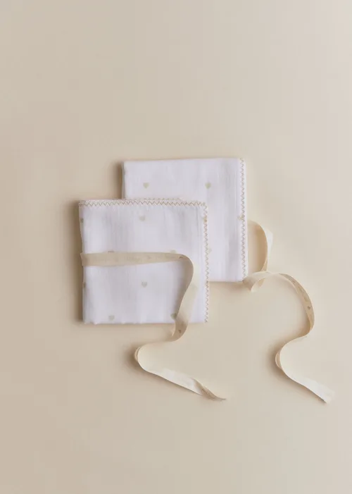 Set de 2 langes - Coeur Beige