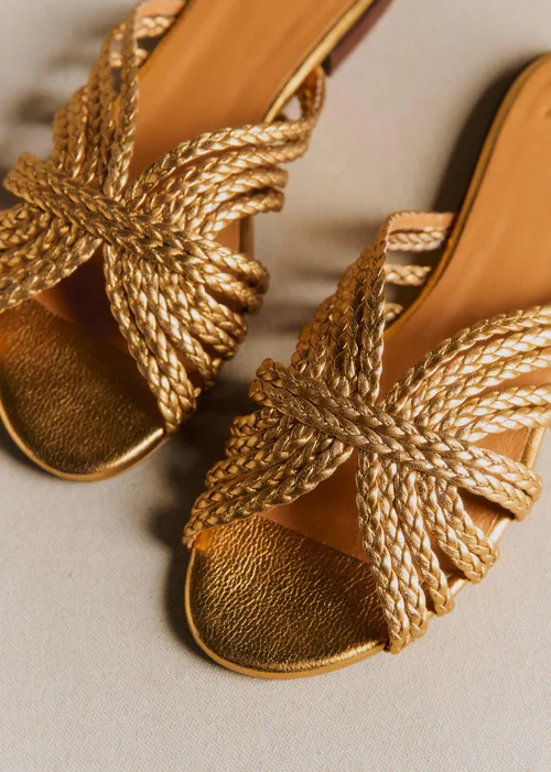 Mules Low Paola - Doré Tressé — image 4