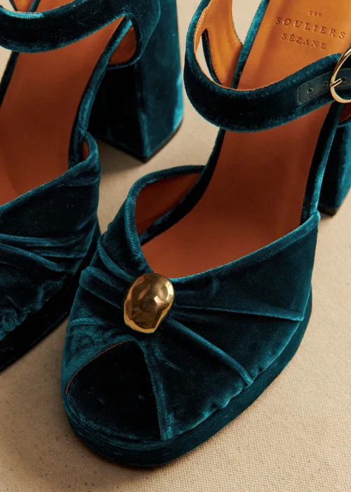 Sandales High Marjolaine - Bleu Velours — image 3