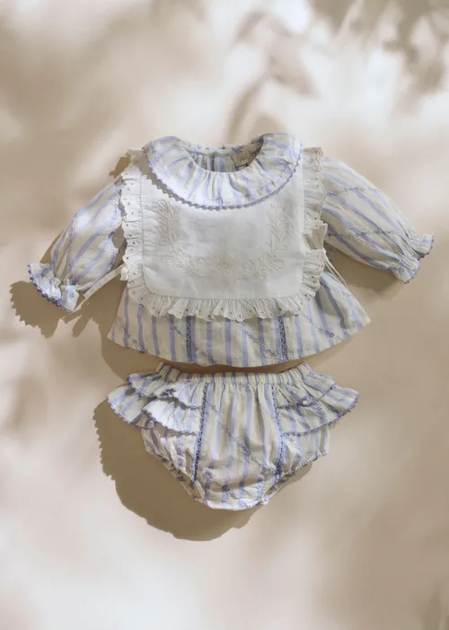 Blouse Héloïse - Rayures Lavande Broderie — image 4