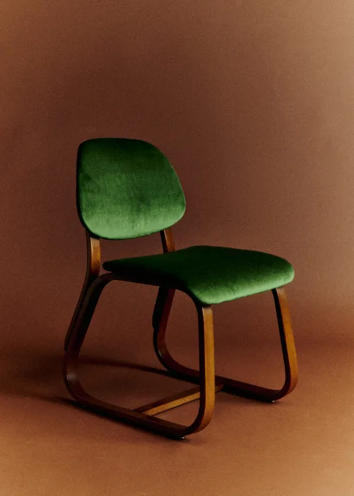 Lot de 4 chaises vintage velours vertes - Velours — image 11