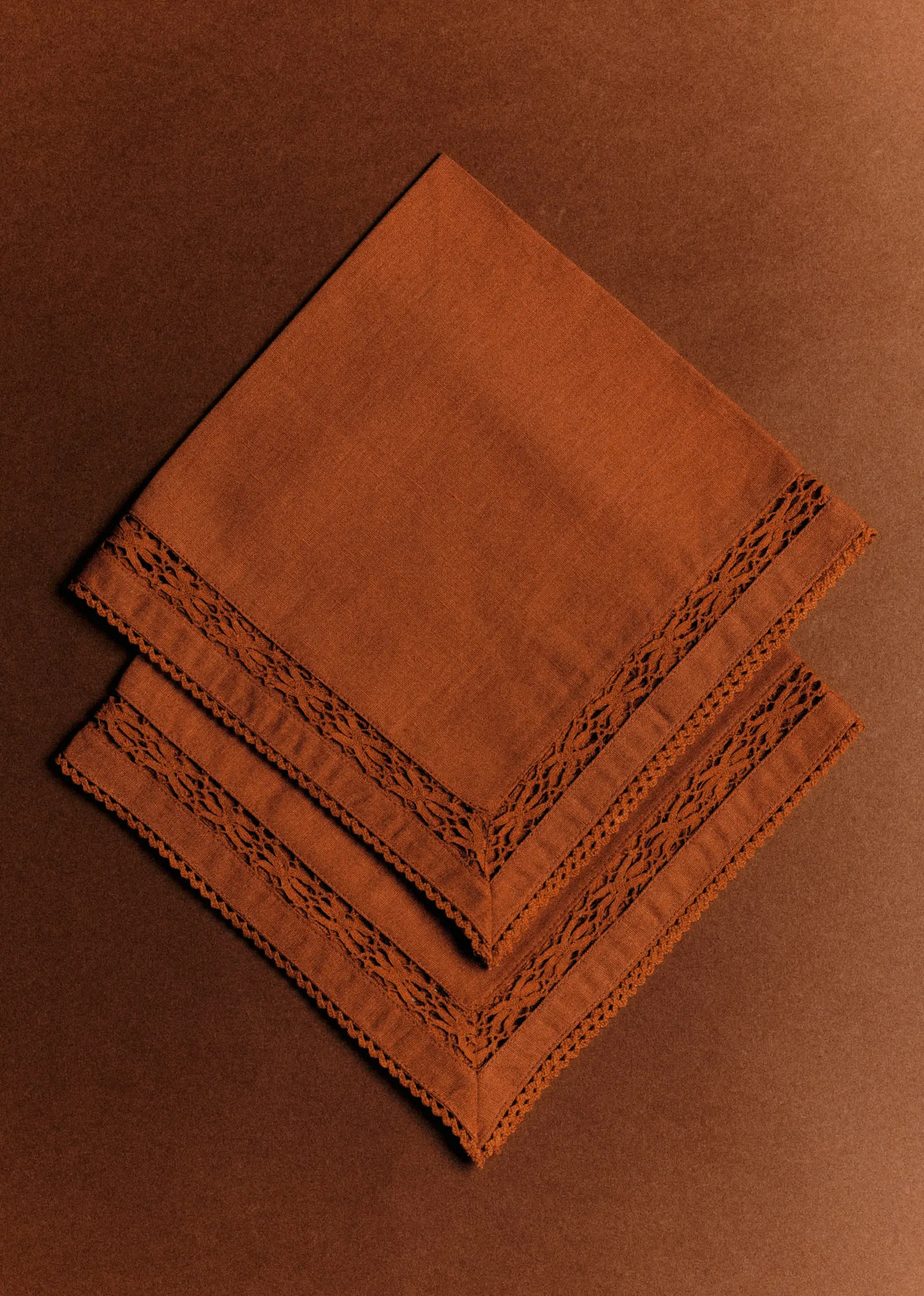 Set de 2 serviettes brodées - Terre De Sienne