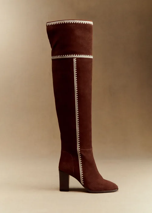 Cuissardes High Nadia - Sézane x Baziszt - Chocolat Brodé — image 3