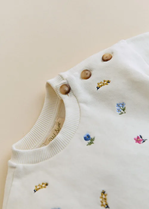 Sweat-Shirt Lulu - Ecru / Broderie Champ de fleurs — image 3