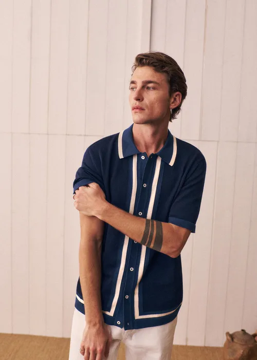 Chemise Maille Mateo - Marine / Ecru — image 8