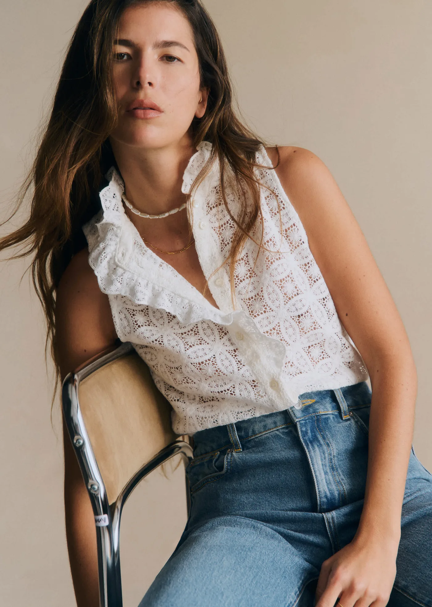 Chemise Celinda - Guipure Unie Ecru