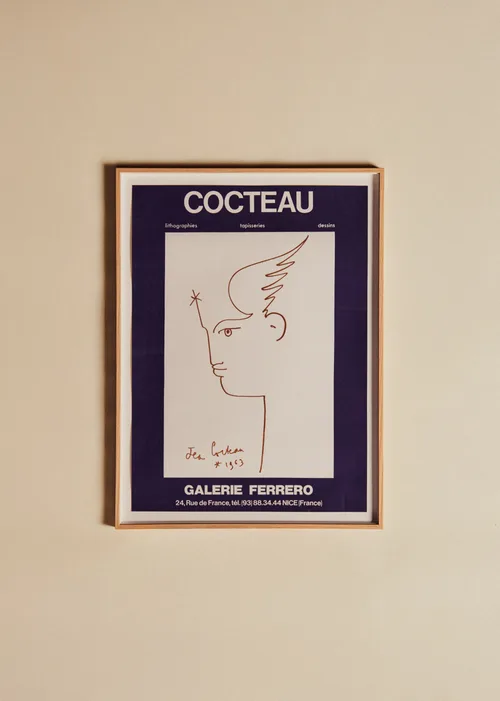 Affiches Affiche Galerie Ferrero, Cocteau - 55 x 74 cm