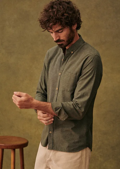 Chemise Charlie Flanelle - Kaki — image 3