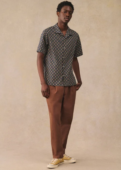 Chemise Holt - Marine Motif Ocre — image 6