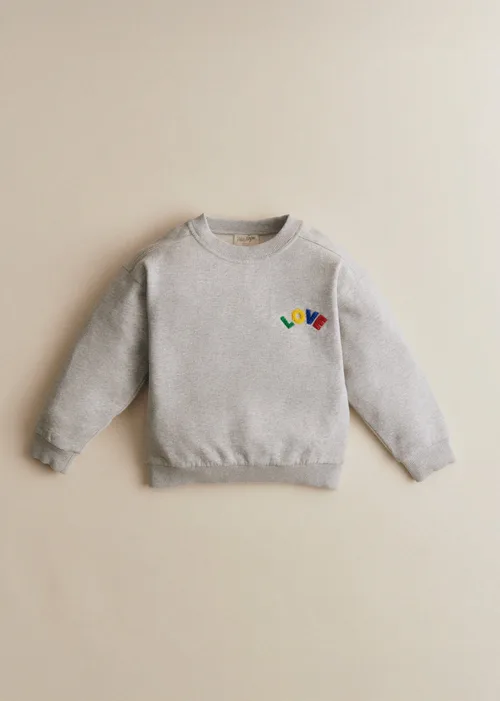 Sweat-Shirt Love - Gris Chiné / Multico