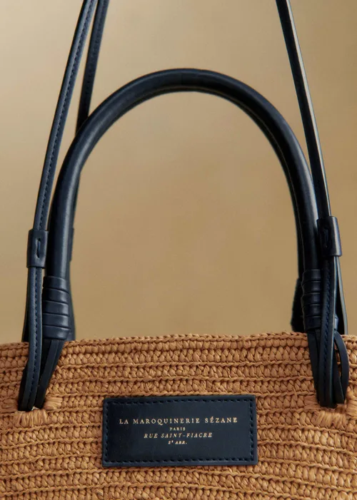 Panier Justine - Raphia Marine Naturel Foncé — image 4