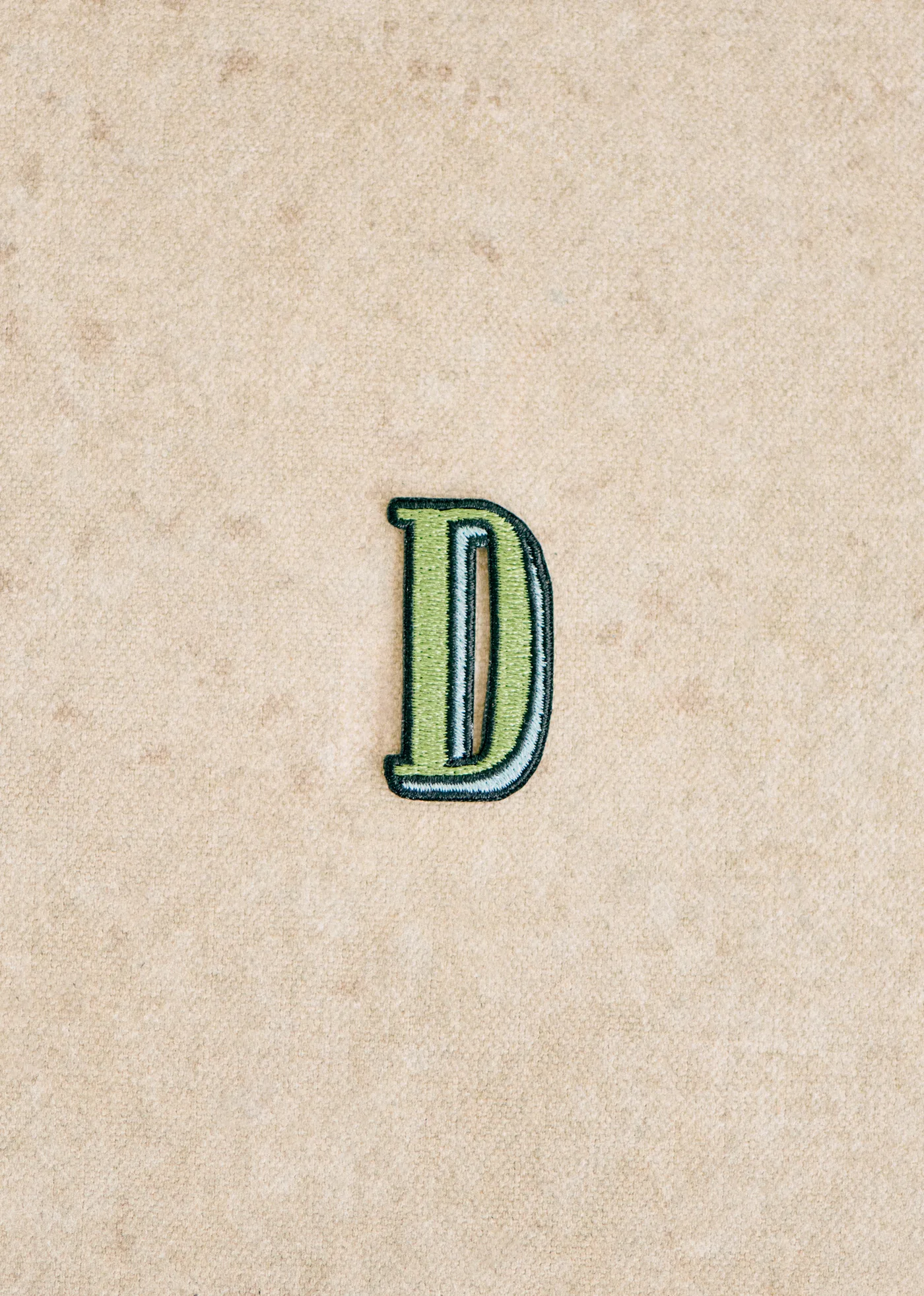 Ecusson vert / bleu - Lettre D - Vert